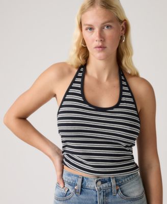 Women's Ella Striped Halter Crop Top