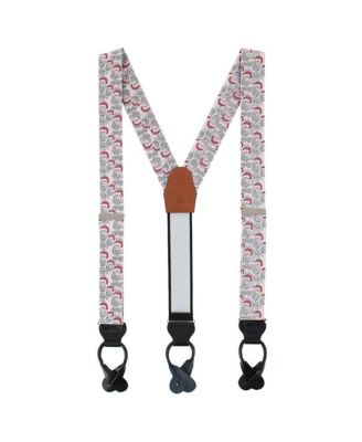 Men's Santa Claus Is Watching Silk Novelty Button End Suspenders