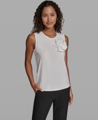 Women's Floral Detail Sleeveless Blouse