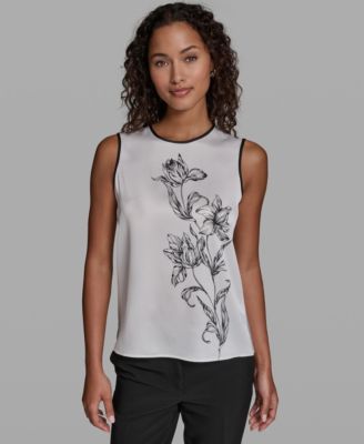 Women's Woven Crew Neck Top