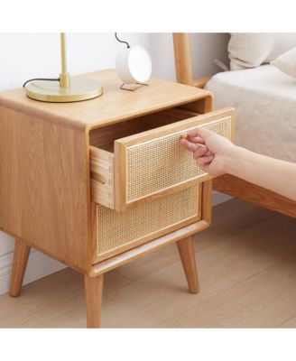 Nordic Modern Solid Wood Nightstand Simple Bedside Cabinet Storage