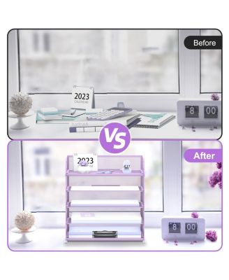 5-Tier Mesh Letter Tray Desk Organizer