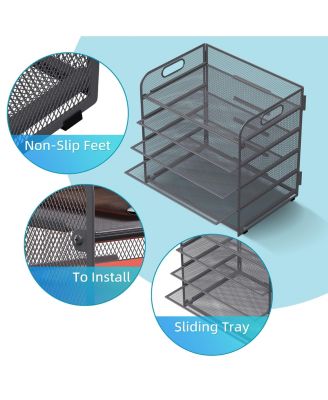 5-Tier Mesh Letter Tray Desk Organizer