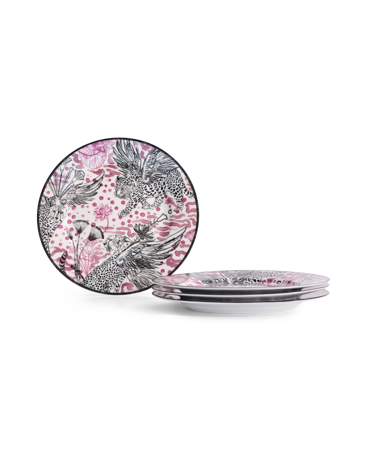 Marchesa Serengeti Salad Plates, Set Of 4 In Pink
