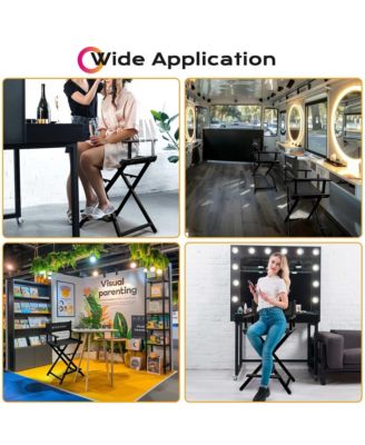28" Height Tall Director Chair Folding Artist Makeup Salon 2 Pack