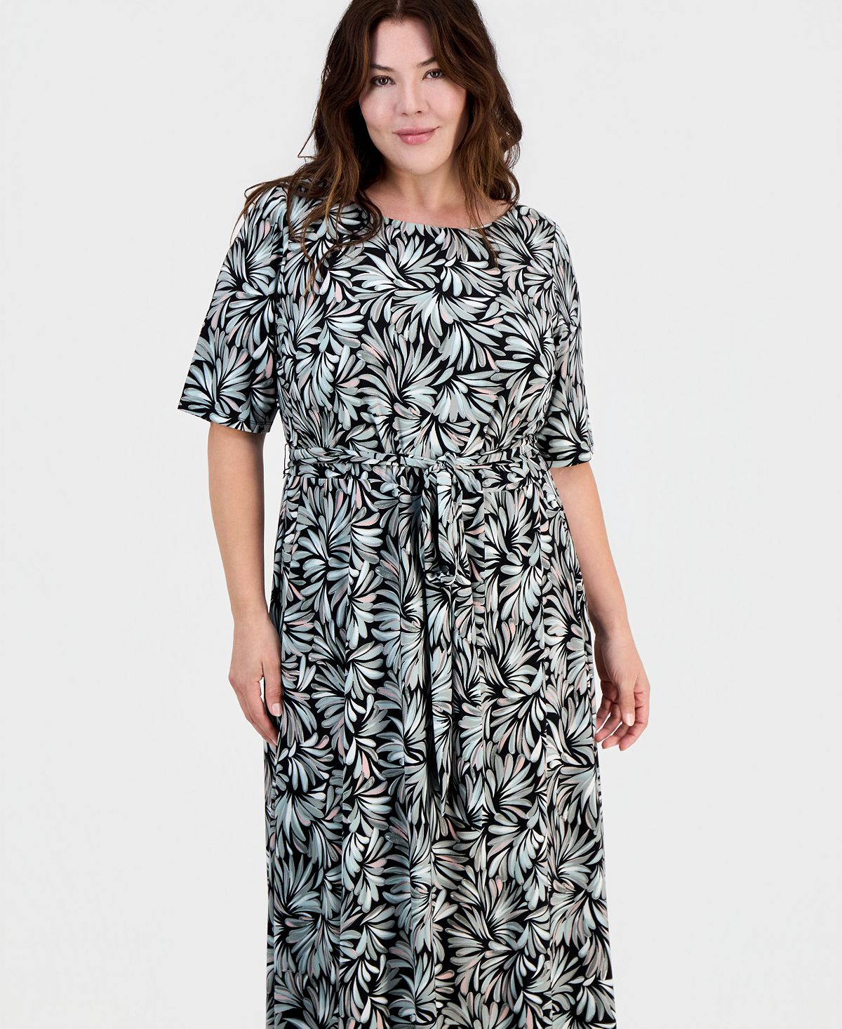 Kasper Women's Printed Elbow-Sleeve Fit & Flare Dress view 2 — MAYCSS fashion products