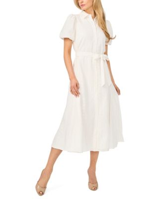 Women's Short-Sleeve Collared Cotton Dress