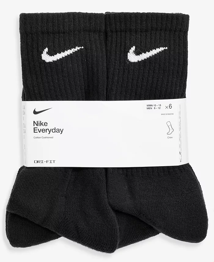 Unisex Everyday Cushioned Cotton Crew Socks, 6-Pack - thumbnail 6