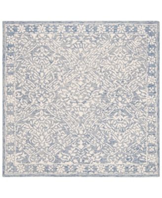 Olivier LRL6935M Blue and Ivory 5' X 5' Square Area Rug