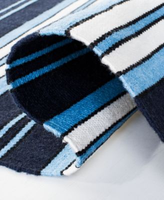 Leopold Stripe LRL2462A Navy 4' X 6' Outdoor Area Rug