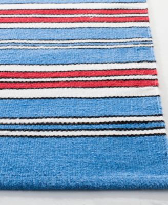 Leopold Stripe LRL2462D Royal Blue 4' X 6' Outdoor Area Rug