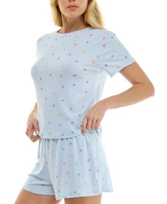 Women's Short-Sleeve T-Shirt and Pull-On Shorts, 2-Piece Set