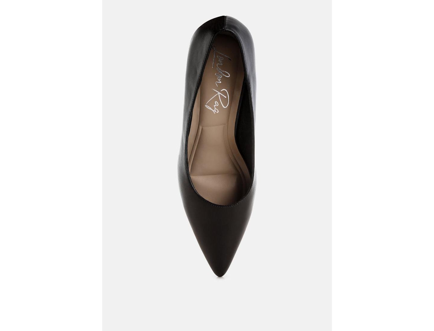 Женские туфли London Rag Blara Pointed Toe Pump Heels, цвет: Чёрная искусственная кожа — фото 6