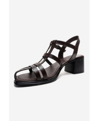 Women's Cielos Leather Block Heel Sandal
