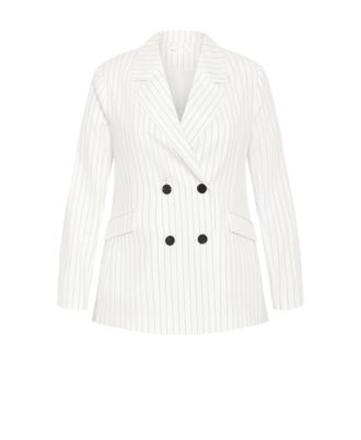 Women's Pinstripe Double Breasted Blazer