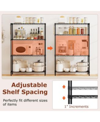 4-Tier Metal Storage Shelving Unit with V-Shaped Wire Rack and 1000 LBS Capacity