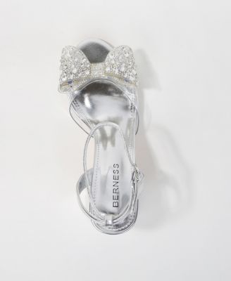 Women's Fiora Rhinestone Embellished Butterfly Bow Block Heel Dress Sandals