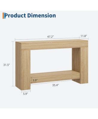 Entryway Console Table, Farmhouse 2-Tier Entryway Table, Long Sofa Accent Table Behind Couch Table with Open Storage