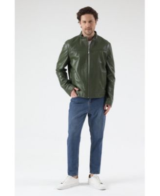 Men's Leather Racer Jacket