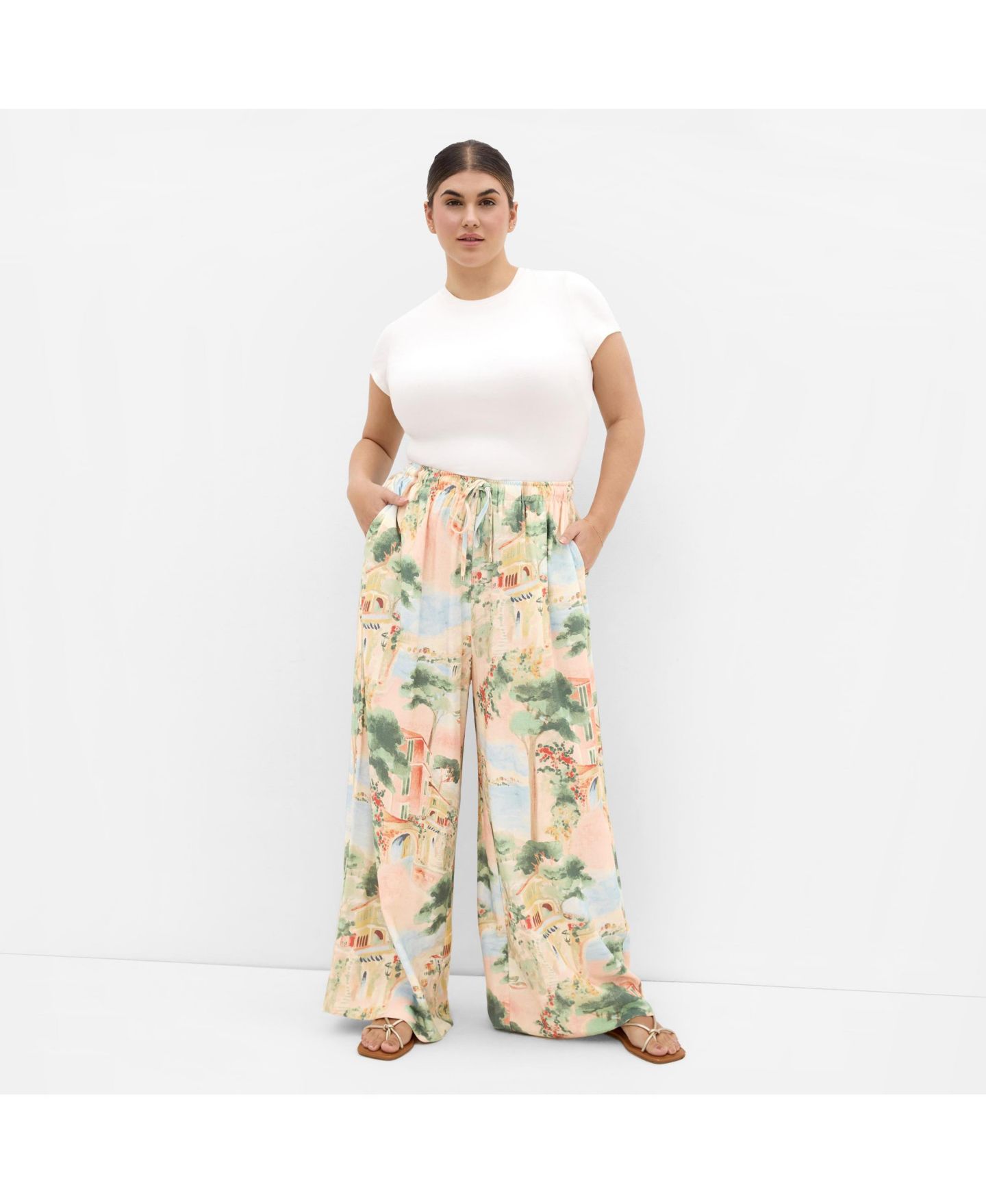 Женские брюки CITY CHIC Halle Sardinia Print Wide Leg — фото 2