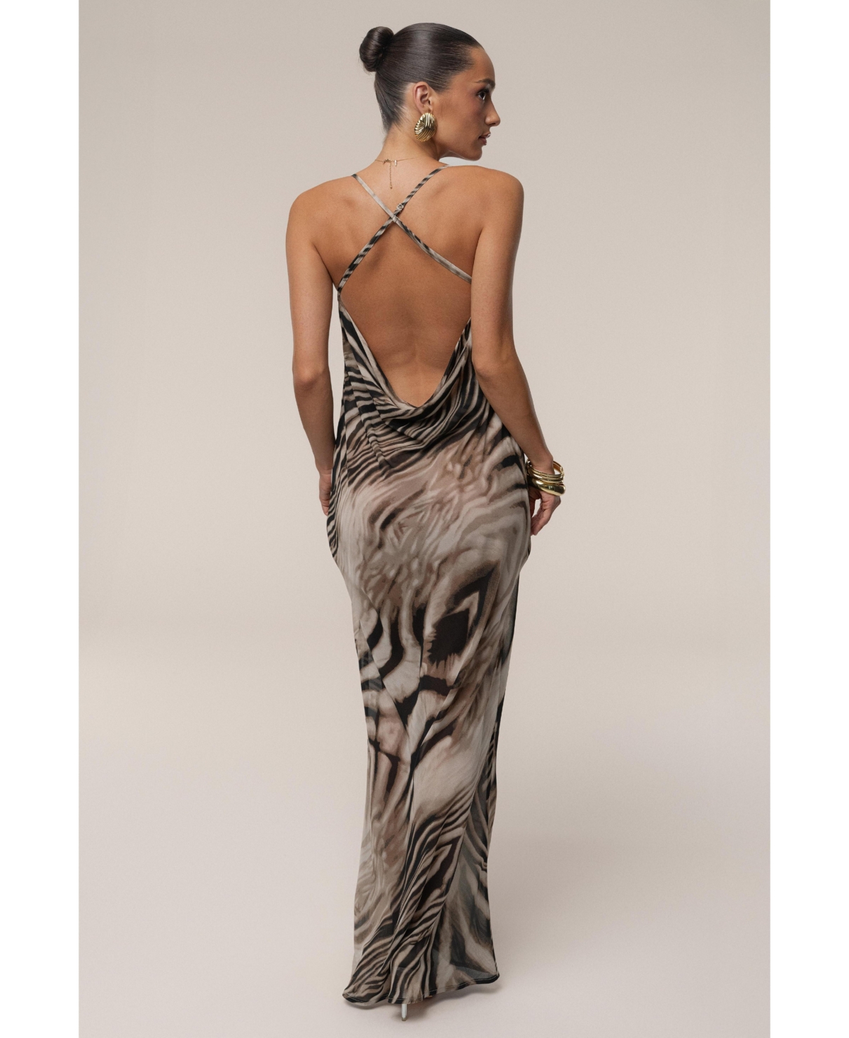 Jluxlabel Women's Zebra Print Infinite Journey Maxi Dress