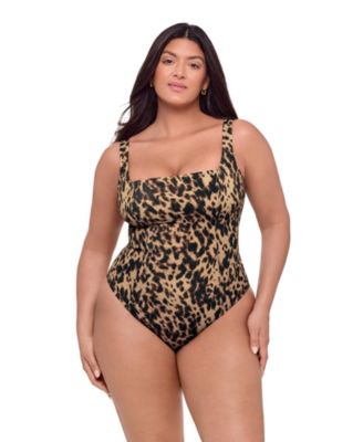 Women's S3 Sculpting Square-Neck Lace-Up Back One-Piece Swimsuit - Indigo