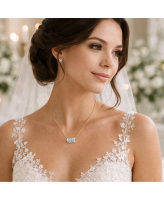 2 ct. t.w. Toi et Moi Moissanite Necklace (Heart and Emerald-Cut, Color D, FL Clarity) in Gold Vermeil