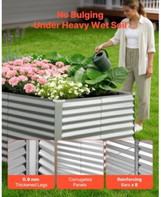 Galvanized Raised Garden Bed 8 x 4 x 3 ft Rectangular Elevated Planter Box for Vegetables