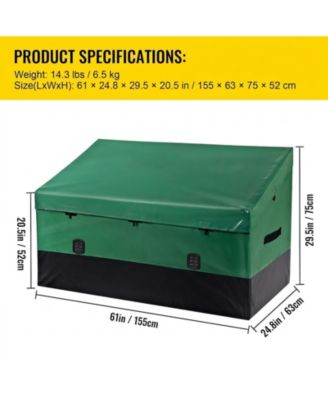 150 Gallon Waterproof PE Tarpaulin Outdoor Storage Box for Garden and Poolside