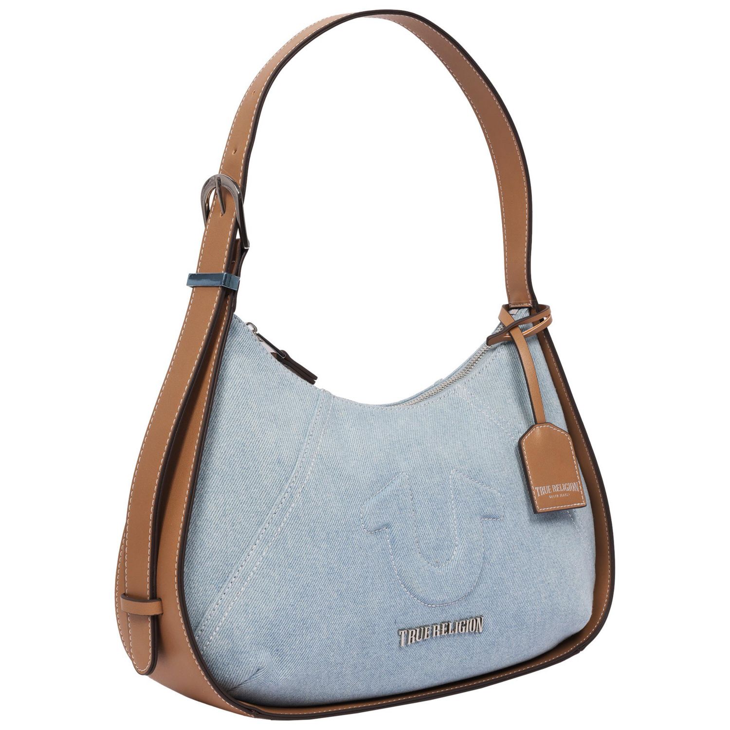 Denim Raised Horseshoe Hobo