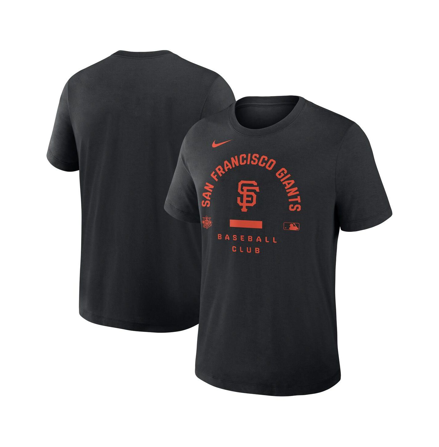 Мужская футболка Nike Black San Francisco Giants Authentic Collection Early Work Tri-Blend Dri-FIT — фото 1