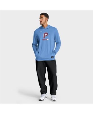 Men's Light Blue Philadelphia Phillies Authentic Collection Dri-FIT Long Sleeve Hoodie