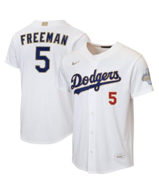 Big Boys and Girls Freddie Freeman White Los Angeles Dodgers 2026 Gold Collection Home Replica Jersey