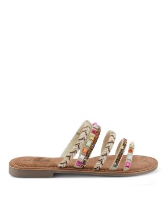 Women's Intoxicate Flaunting Multiple Straps Multicolored Studs Rhinestones