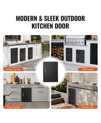 Single Stainless Steel BBQ Access Door 16W x 22H in for BBQ Island Grilling