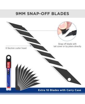 Utility Retractable Snap-off Aluminum Box Cutter Exacto Craft 9mm Blade Pack 5