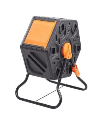 18.5-Gal Rotating Compost Tumbler Bin with Sliding Door and Steel Frame