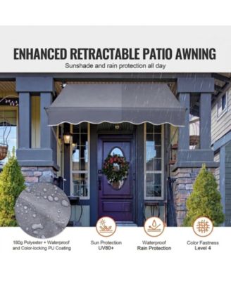 59 x 47in Retractable Patio Awning Sunshade Shelter for Patio and Balcony