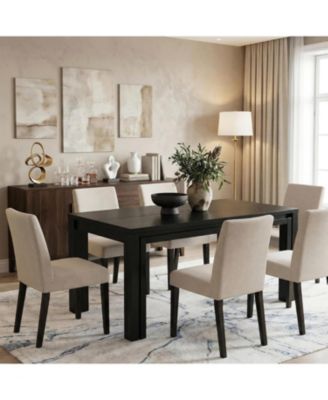 Rectangular Dining Table for 6 People, Farmhouse Kitchen Table, Wooden Dining Table