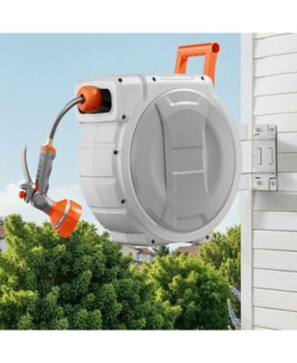 Retractable Hose Reel 1/2in x 145 ft Wall-Mounted Heavy Duty for Outdoors