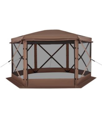 12 x 12 ft 6-Sided Pop-up Screen Tent Camping Canopy with Removable Top