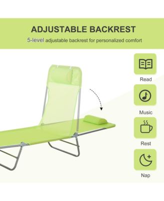 Mesh Outdoor Reclining Lounge Chair Lightweight and Portable,