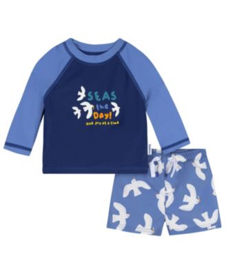 Toddler Boys 2-Piece Rashguard and Trunks Set