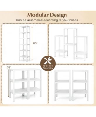 6-Tier Modular Plastic Storage Shelves for Living Room, Kitchen and Bathroom