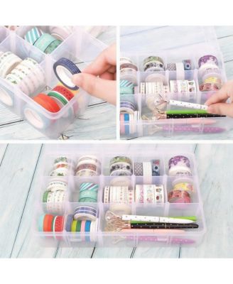 3 pack 15-Grid Plastic Organizer Box with Dividers for Crafts
