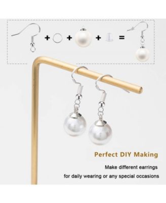 500pcs Earring Hooks Ear Wires Fish Hooks Jump Rings Silicone Backs Stoppers Jewelry Making Kit