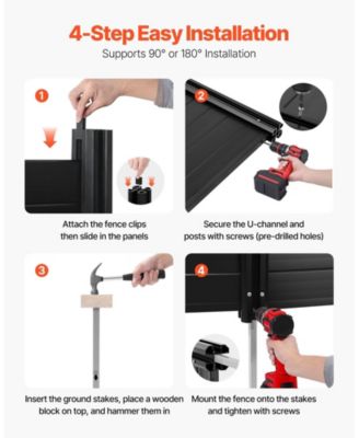 2 Panel Outdoor Privacy Screen 48 x 48 in Vinyl Fence for Pool Equipment