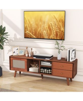 Bamboo TV Stand for TV up to 65 Inch