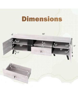 Mid Century Modern TV Stand Entertainment Center  TVs-Oak