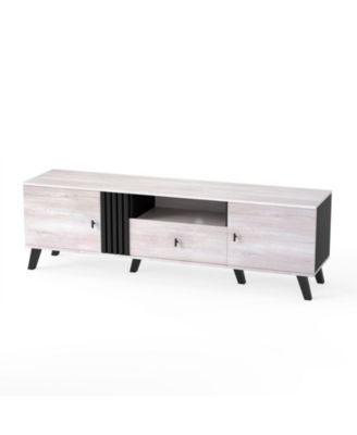 Mid Century Modern TV Stand Entertainment Center  TVs-Oak